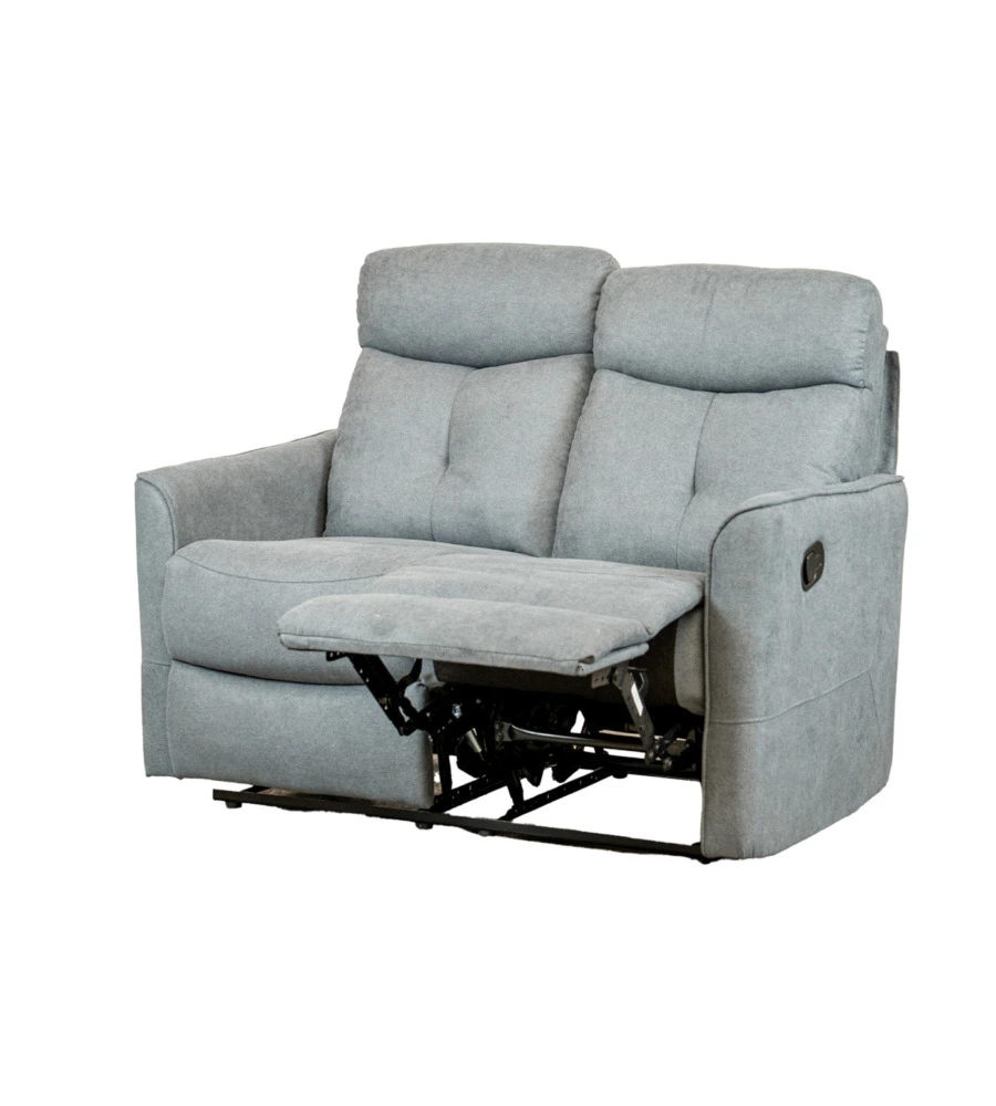 Divano "mia" 2 posti con recliner manuale grigio antracite, 127x90x101 cm