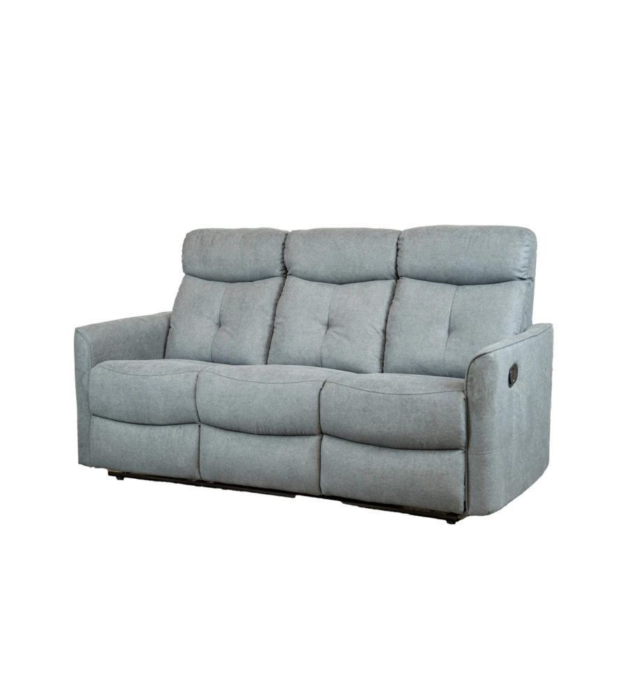 Divano "mia" 3 posti con recliner manuale grigio antracite, 179x90x101 cm