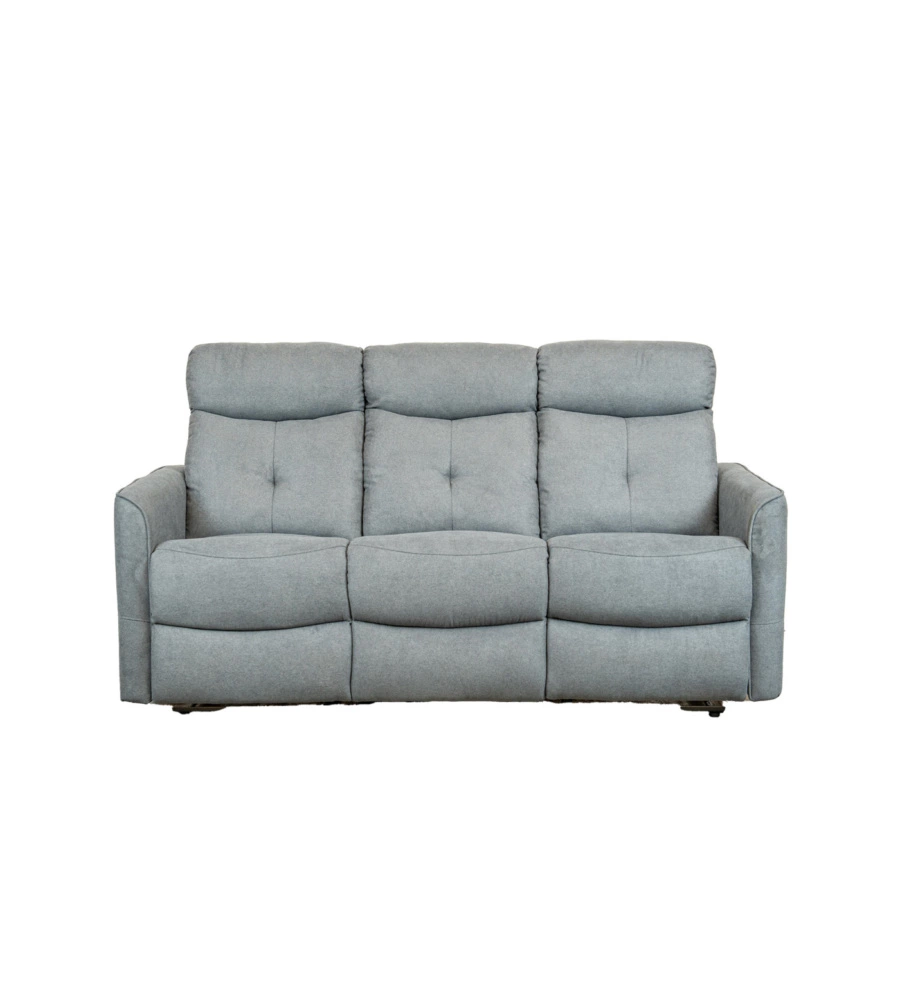 Divano "mia" 3 posti con recliner manuale grigio antracite, 179x90x101 cm