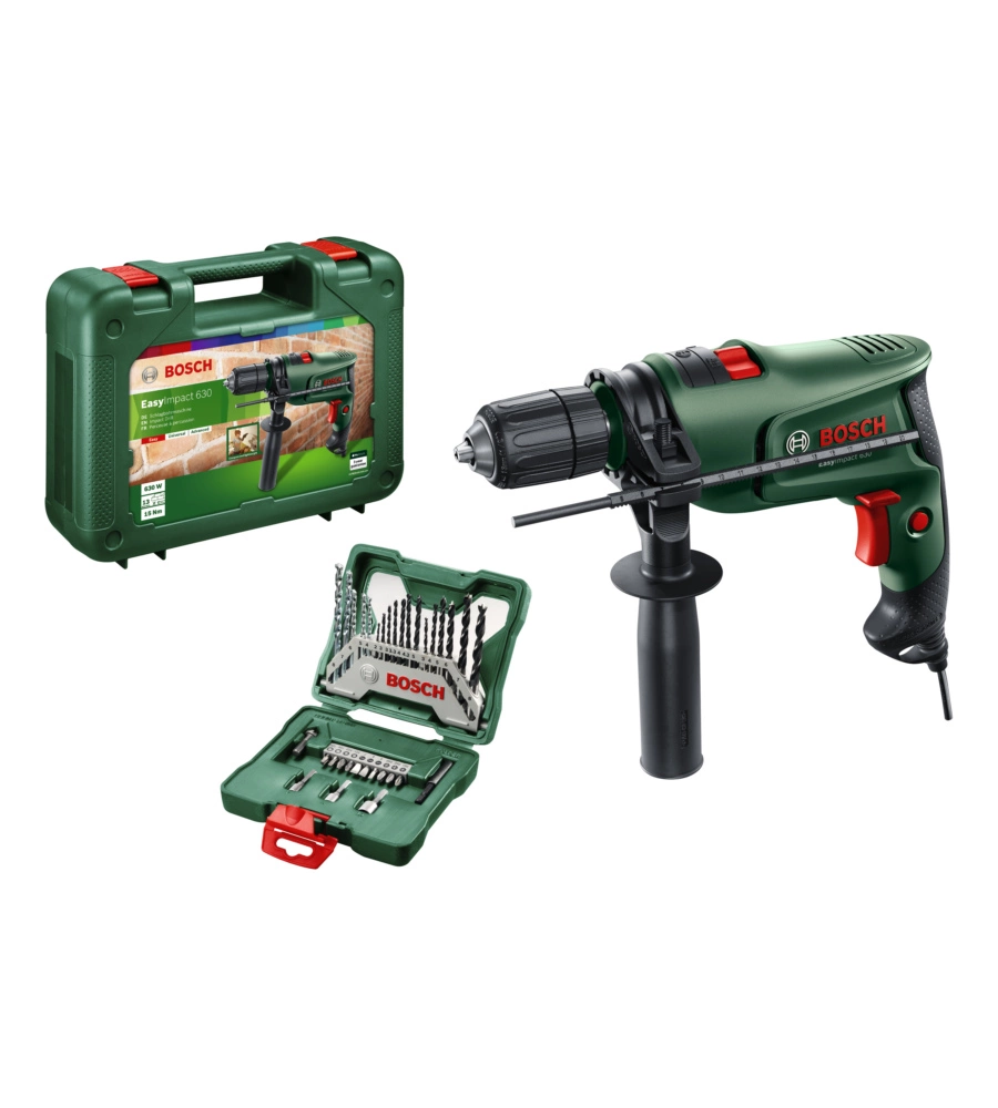 Trapano easyimpact bosch "630 e x33" con valigetta, 630 w