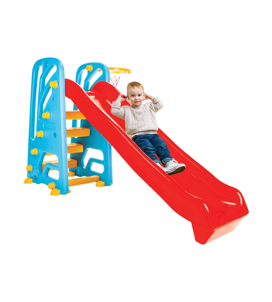 Scivolo per bambini da esterno bigslide con canestro, 176x92x105 cm