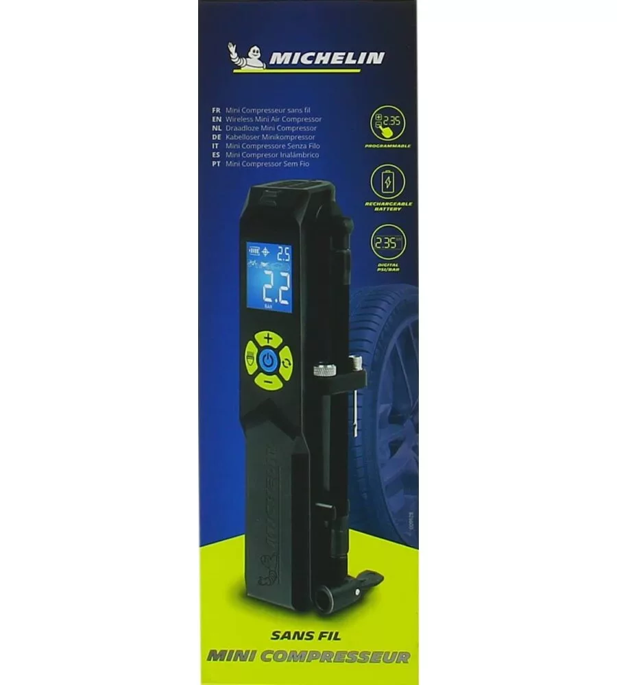 Mini compressore aria portatile a batteria michelin 7,4v