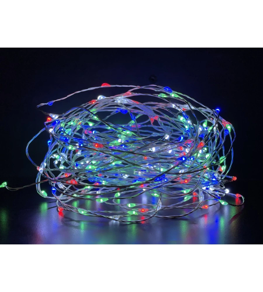 50 gocce led multicolor su filo di rame modellabile, 5 mt