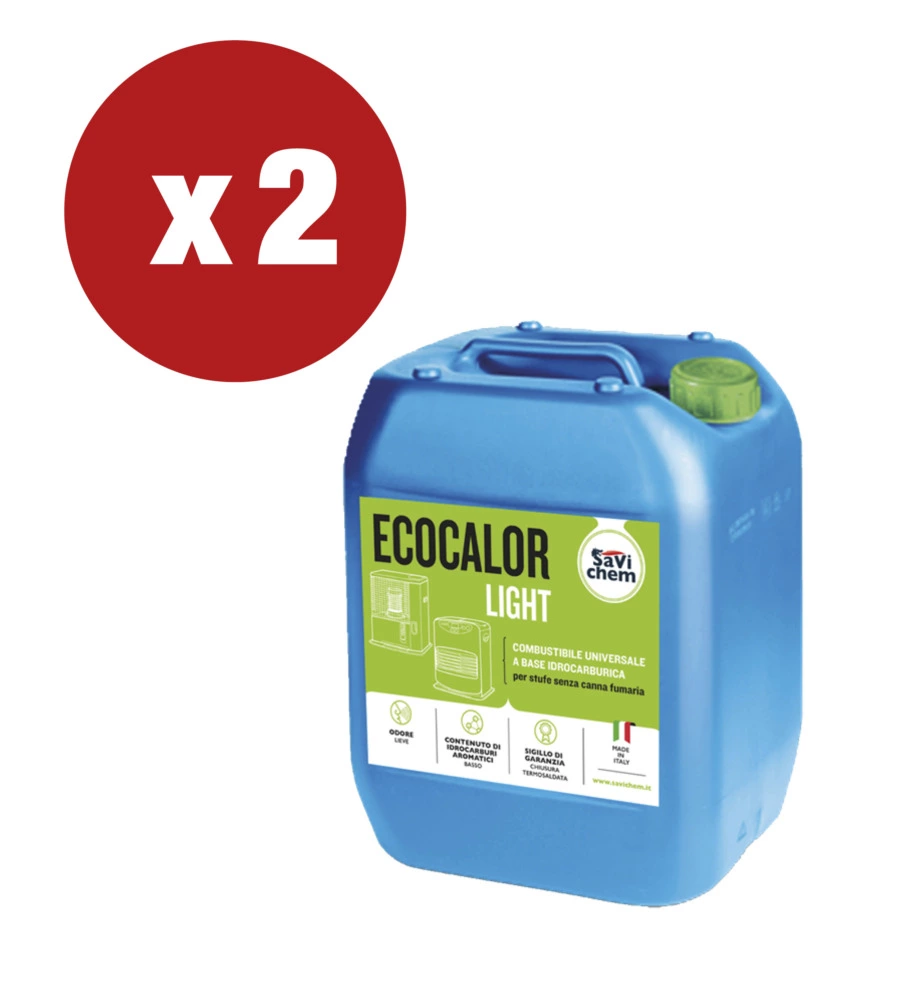 2 taniche combustibile ecocalor light 18lt - savichem