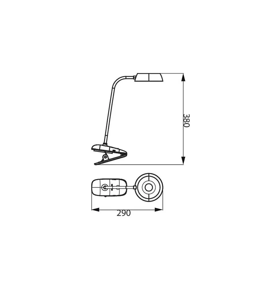 Lampada da tavolo "donutclip" bianca con attacco usb e aggancio a clip, 4000w 175 lm