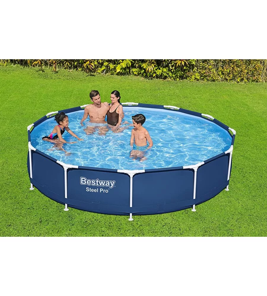 Piscina fuori terra rotonda bestway "steel pro" 366x76 cm con pompa e filtro a cartuccia - cod. 56681-new