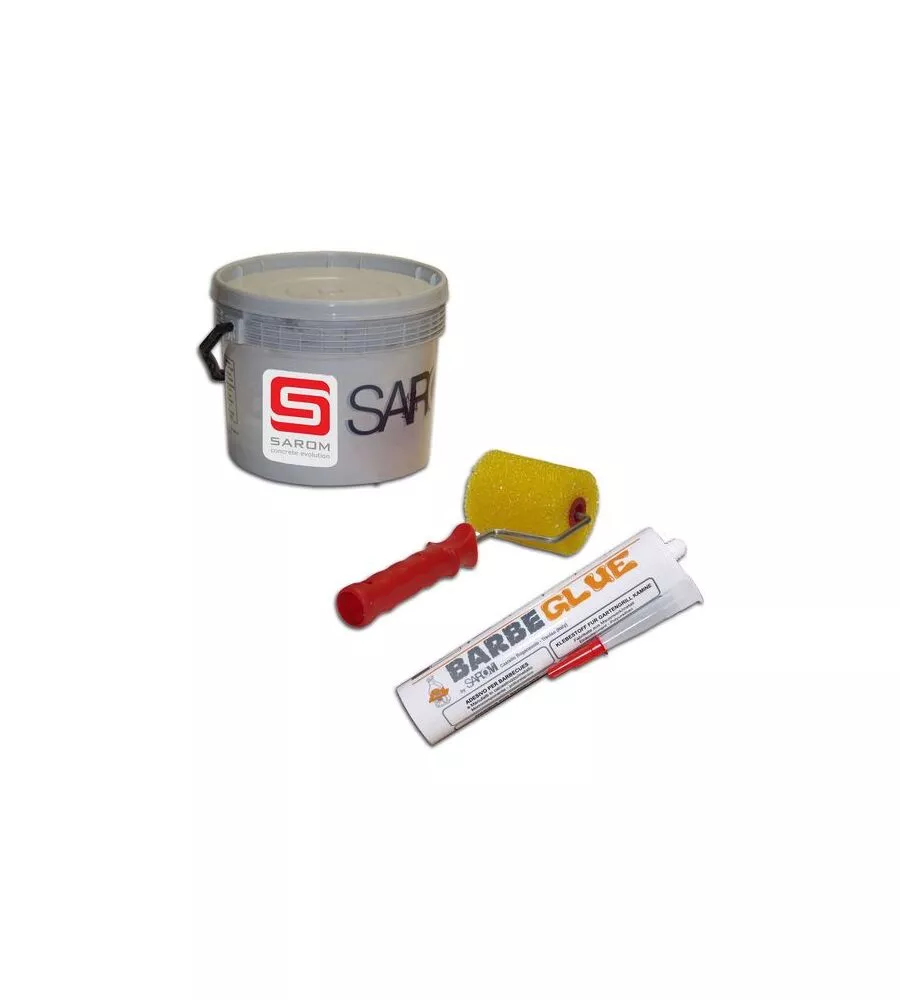 Kit silicone/collante, pittura e rullo per barbecue - sarom fuoco