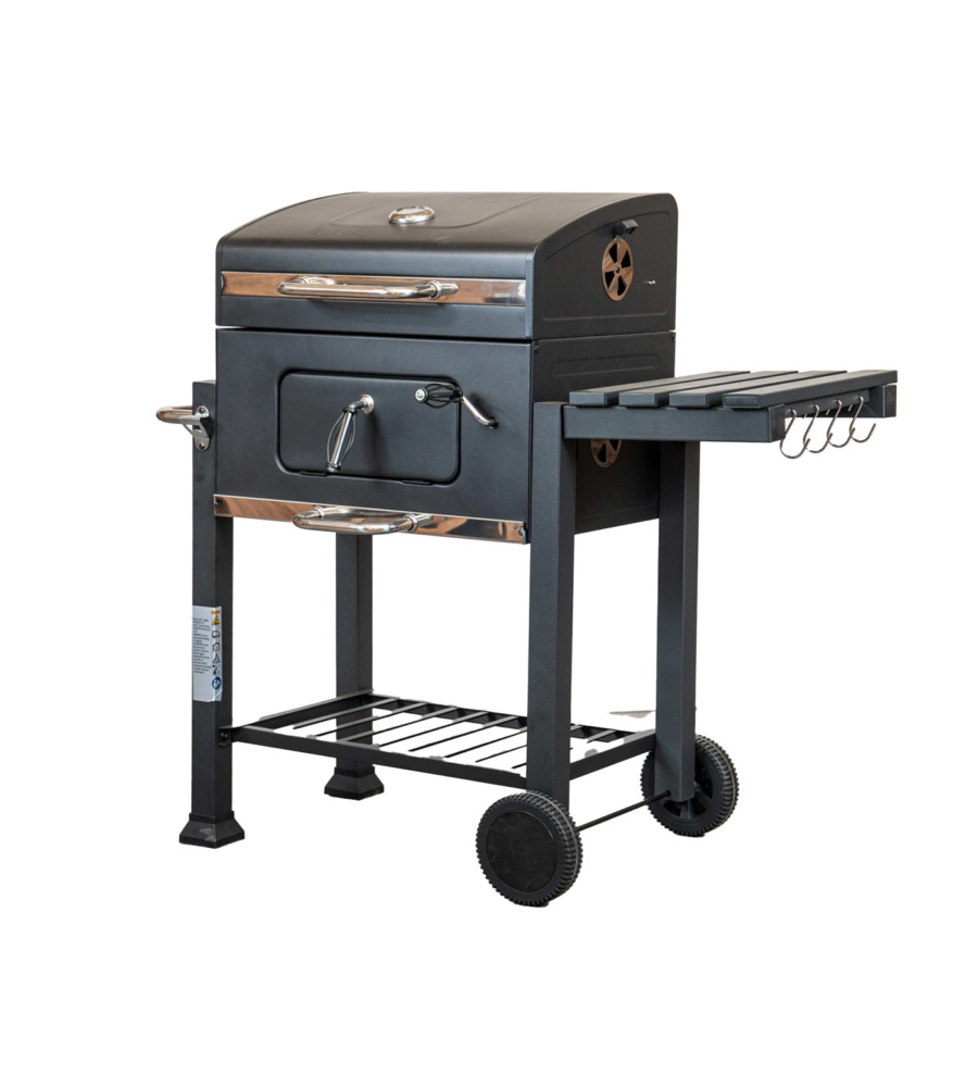 Barbecue a carbone "primo" in acciaio, 117,5x66x107,5 cm - arnold