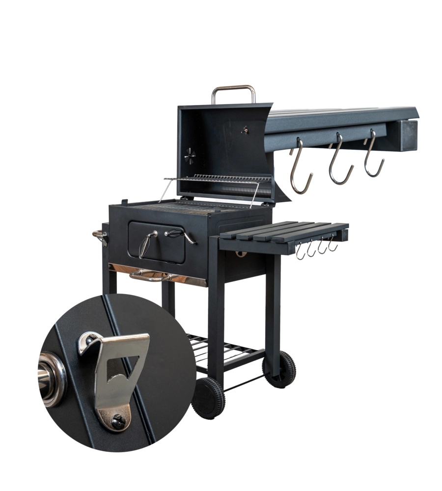 Barbecue a carbone "primo" in acciaio, 117,5x66x107,5 cm - arnold