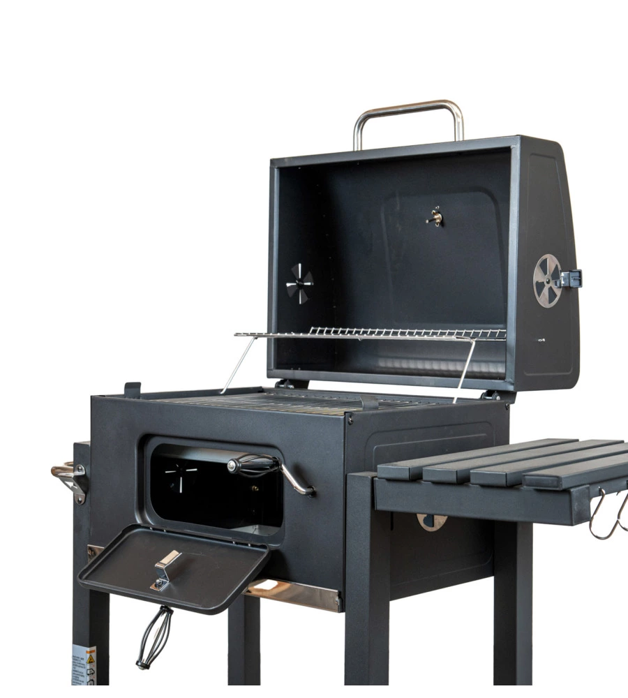 Barbecue a carbone "primo" in acciaio, 117,5x66x107,5 cm - arnold