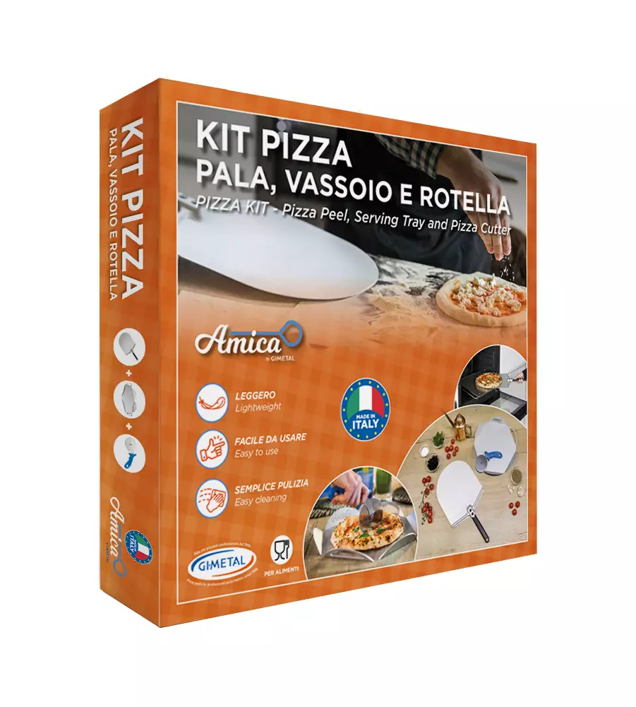 Kit "casa mia" con pala 30 cm, vassoio e rotella 10 cm - gimetal