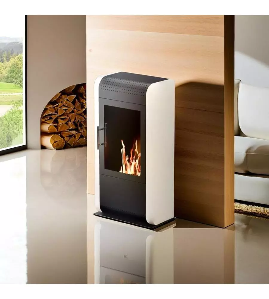 Biocamino da pavimento tecno air system "ruby modello giga" bianco, 3 kw