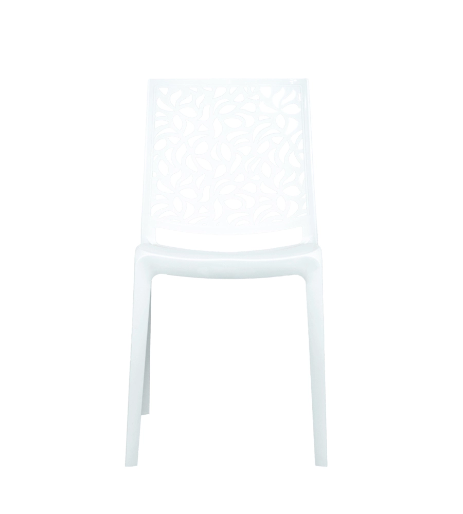 Sedia da interno monoblocco in resina bianco, 44x56x83,5 cm