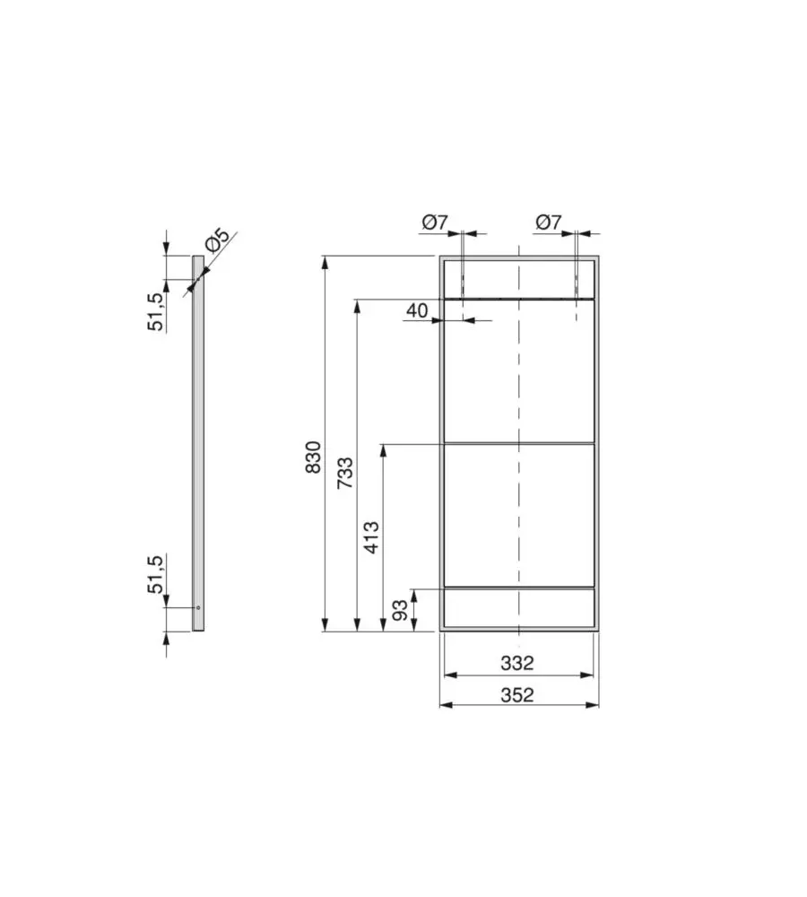 Struttura per scaffale lader in acciaio nero, 83 cm