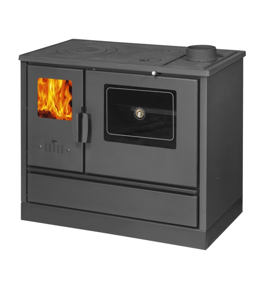 Cucina a legna con forno 7,7 kw nero