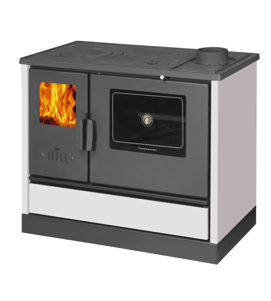 Cucina a legna con forno 7,7 kw bianca