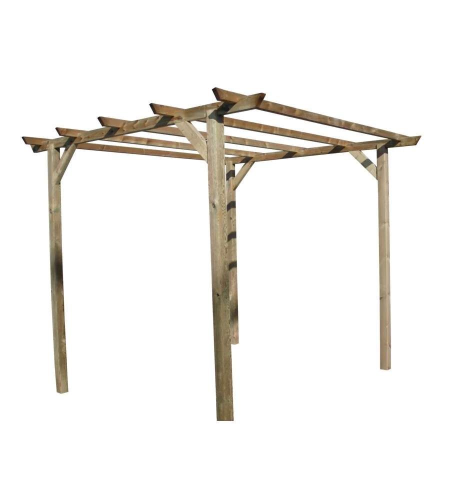 Pergola da esterno libera in legno di pino, 300x300x250 cm