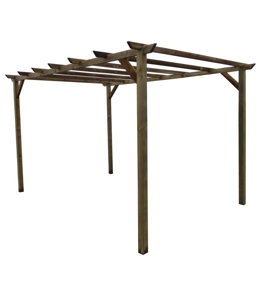 Pergola da esterno libera in legno di pino, 300x400x250 cm