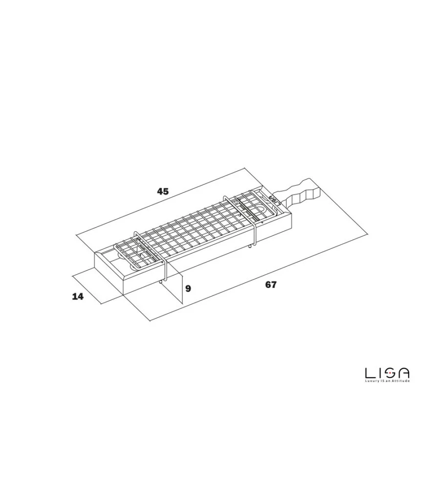 Barbecue elettrico ebbq 1800 w in acciaio inox, 66x14 cm - lisa