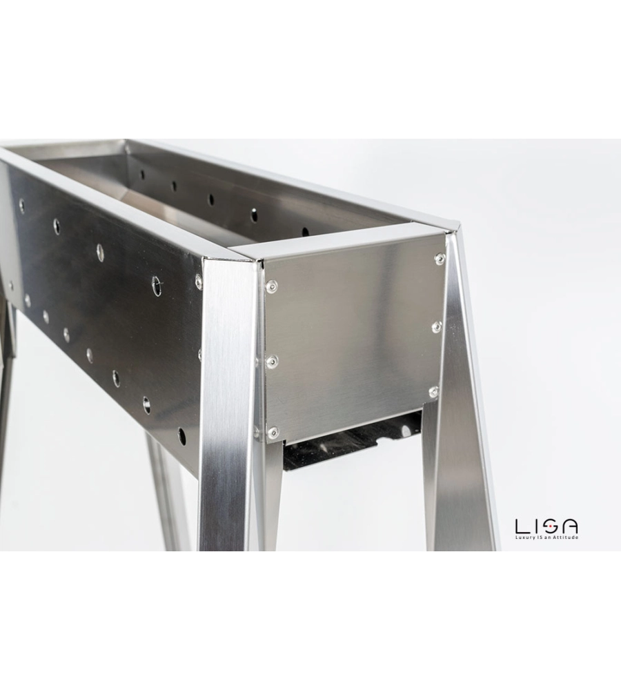 Cuocispiedini miami 500 in acciaio inox, 60x36x83 cm - lisa