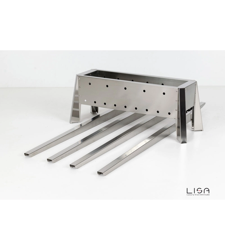 Cuocispiedini miami 500 in acciaio inox, 60x36x83 cm - lisa