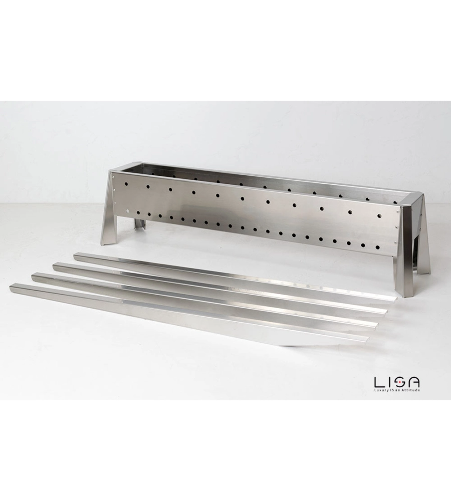 Cuocispiedini miami 800 in acciaio inox, 106x36x83 cm - lisa