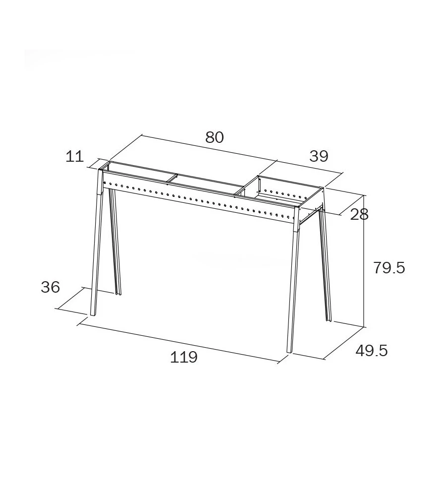 Cuocispiedini torino grill 80+40 con kit paratia incluso, 119x49,5x91 cm - lisa