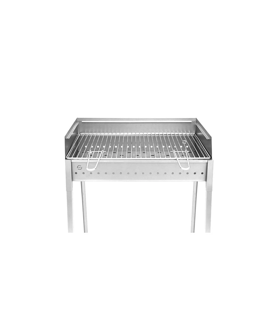 Barbecue a carbone stromboli in acciaio inox, 60,5x59,5x91 cm - lisa