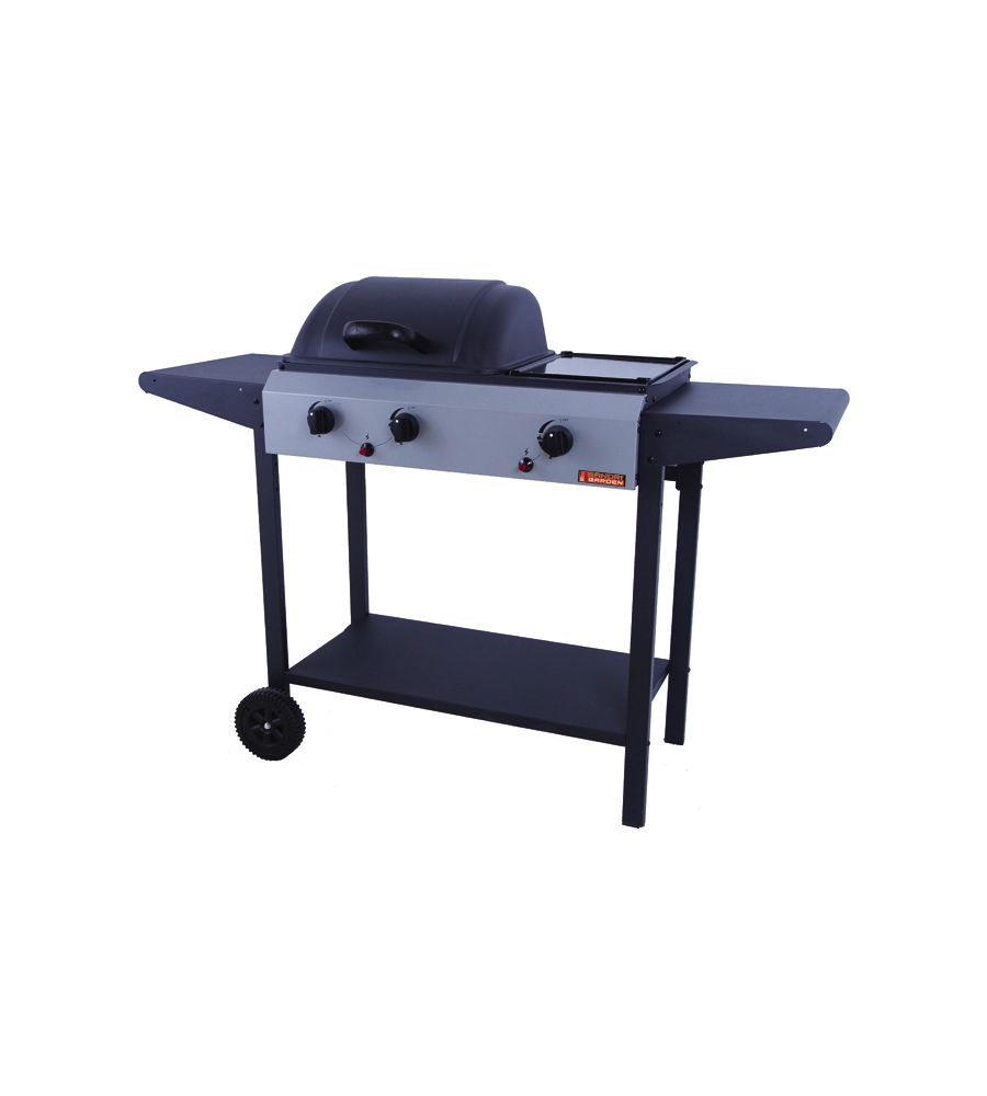 Barbecue a gas america con 2 fuochi e una piastra, 134x48x96 cm - sandrigarden