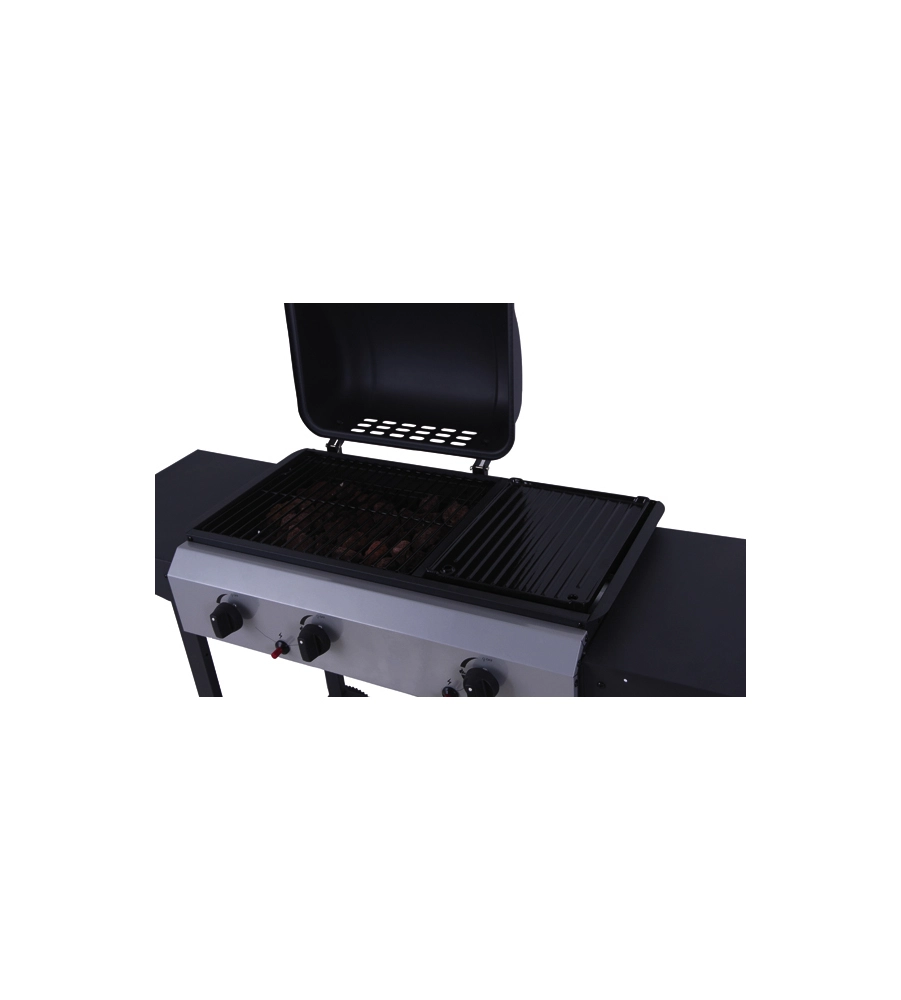 Barbecue a gas america con 2 fuochi e una piastra, 134x48x96 cm - sandrigarden