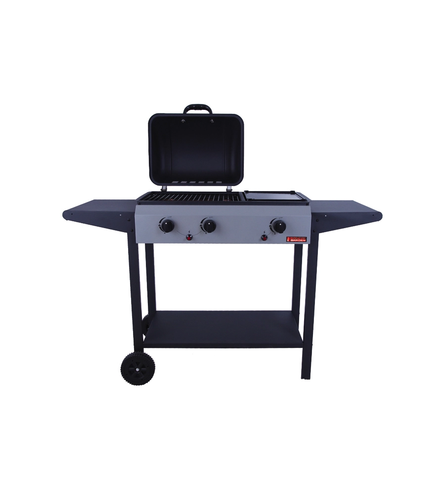 Barbecue a gas america con 2 fuochi e una piastra, 134x48x96 cm - sandrigarden