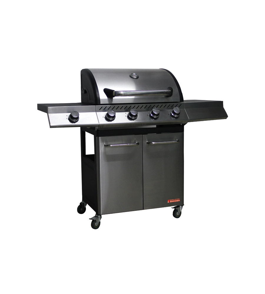 Barbecue a gas brasile 4 fuochi e fornello laterale, 130x54x110 cm - sandrigarden