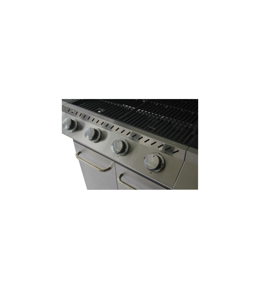 Barbecue a gas brasile 4 fuochi e fornello laterale, 130x54x110 cm - sandrigarden