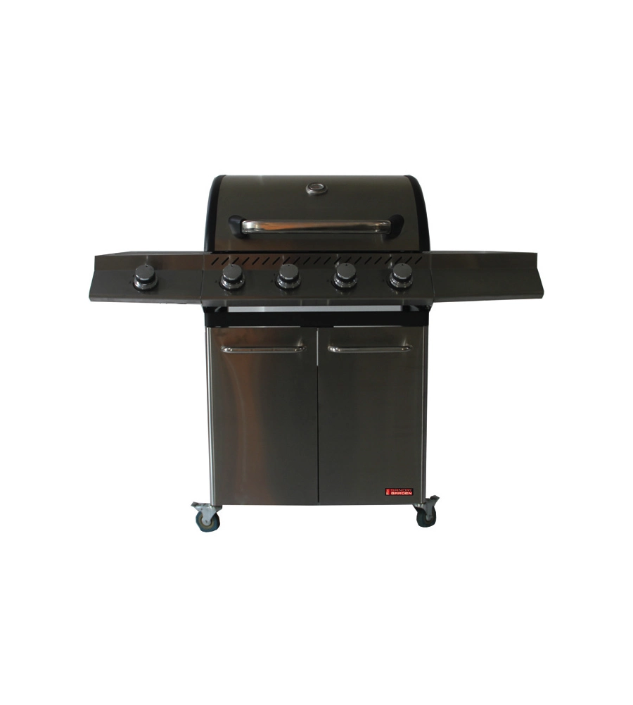 Barbecue a gas brasile 4 fuochi e fornello laterale, 130x54x110 cm - sandrigarden