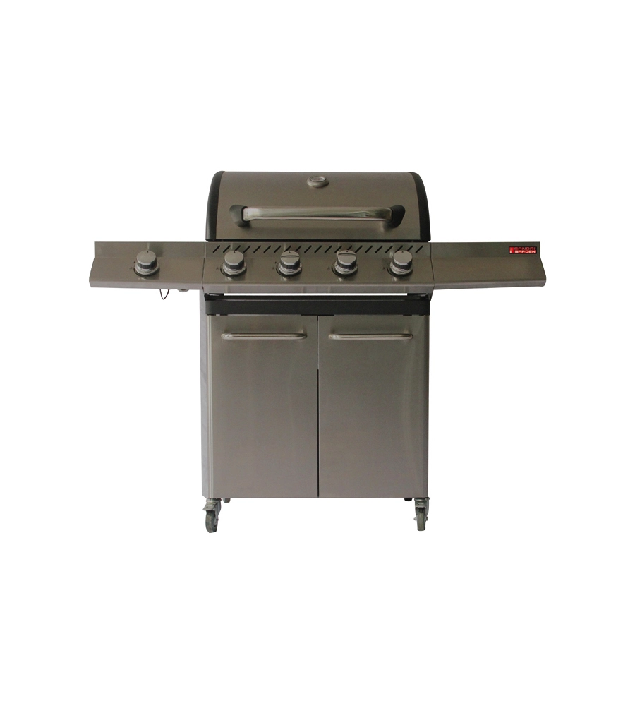 Barbecue a gas brasile 4 fuochi e fornello laterale, 130x54x110 cm - sandrigarden