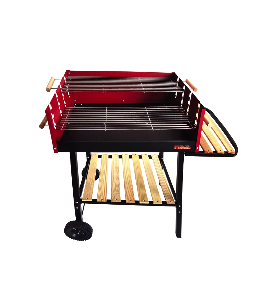 Barbecue a carbonella sg 73-53 con ruote, 115x56x92 cm - sandrigarden