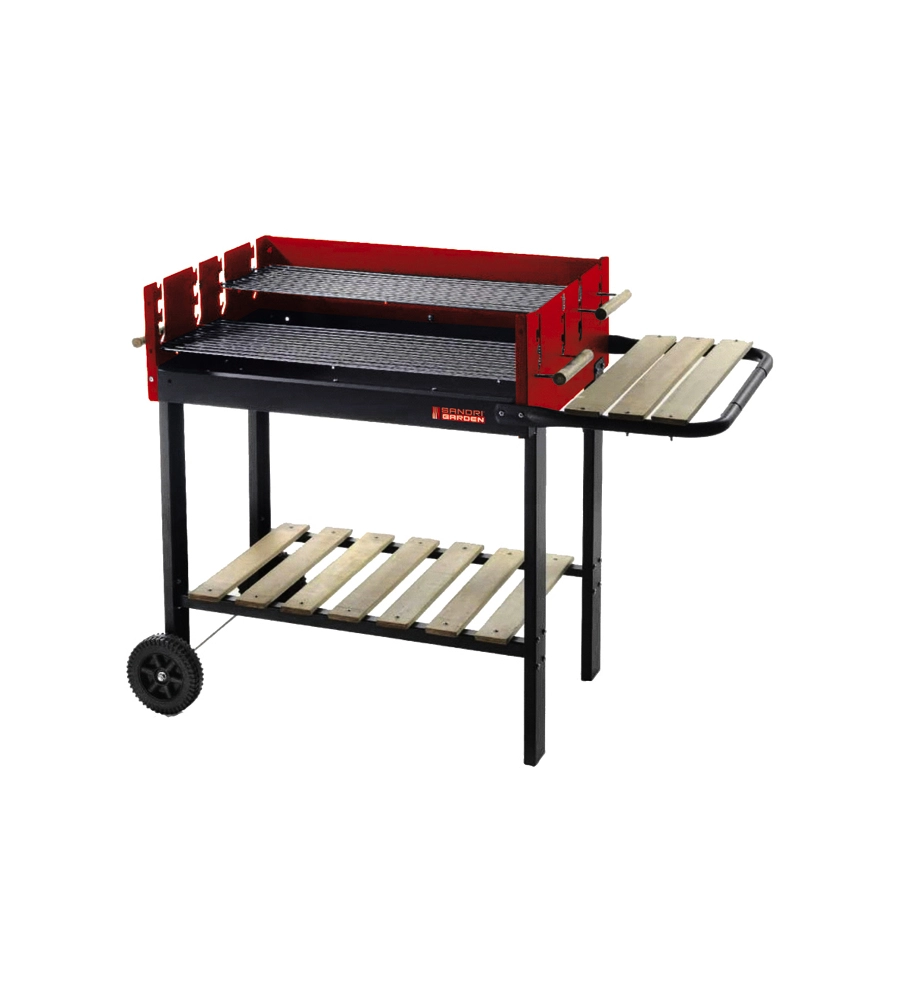 Barbecue a carbonella sg 73-53 con ruote, 115x56x92 cm - sandrigarden