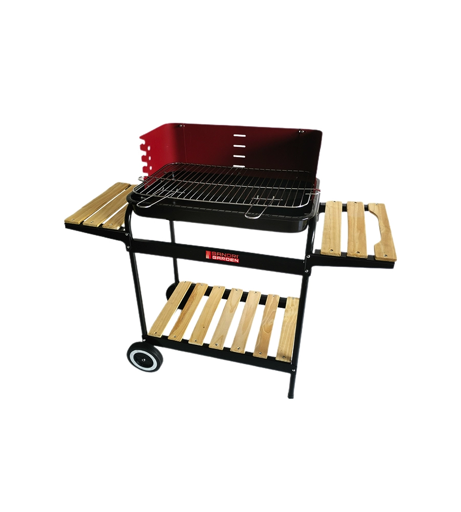 Barbecue a carbonella vigor calipso con ruote, 103x37x89 cm - sandrigarden