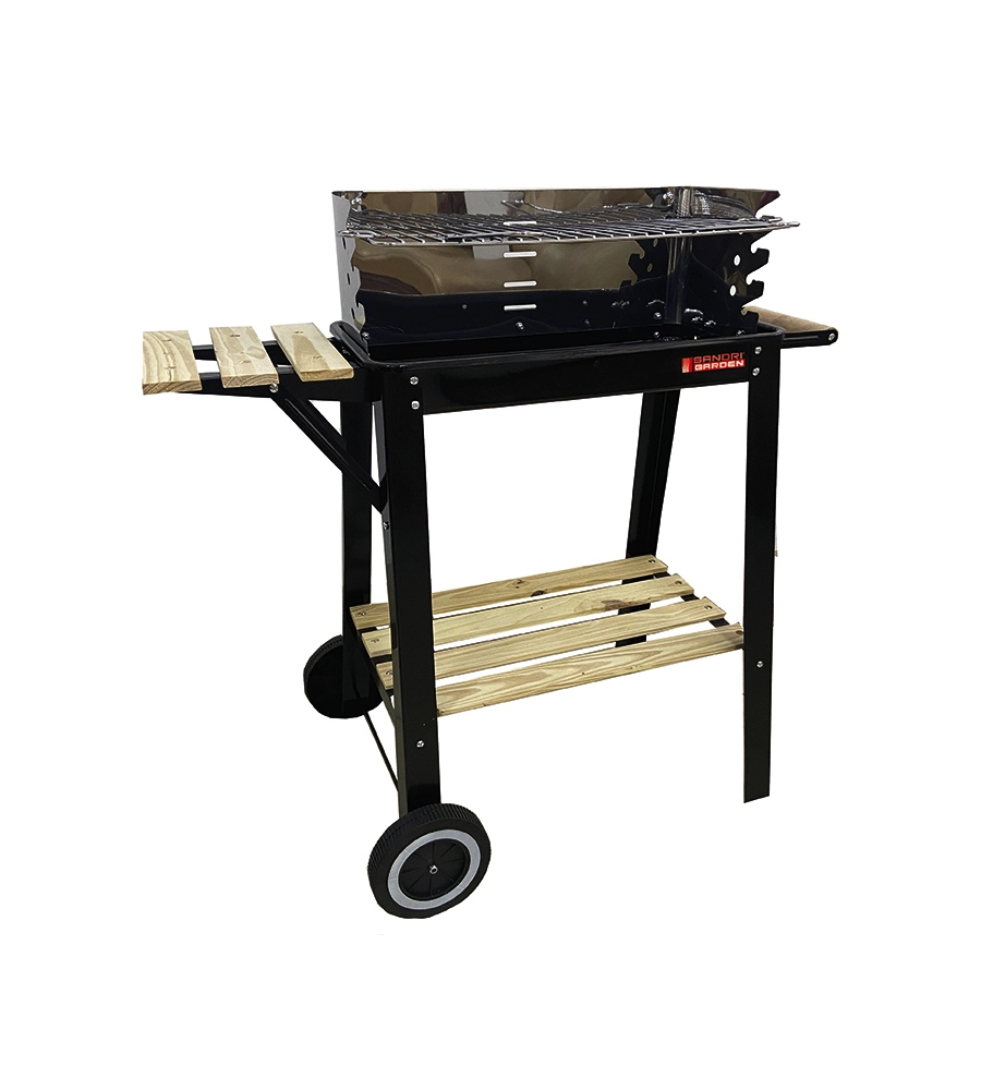 Barbecue a carbonella sg 51-24 con ruote, 83,5x44,5x87 cm - sandrigarden