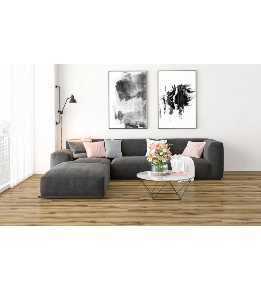 Pavimento laminato spc rovere scuro cambridge 2,514 mq, 5,5x229x1830 - kimono