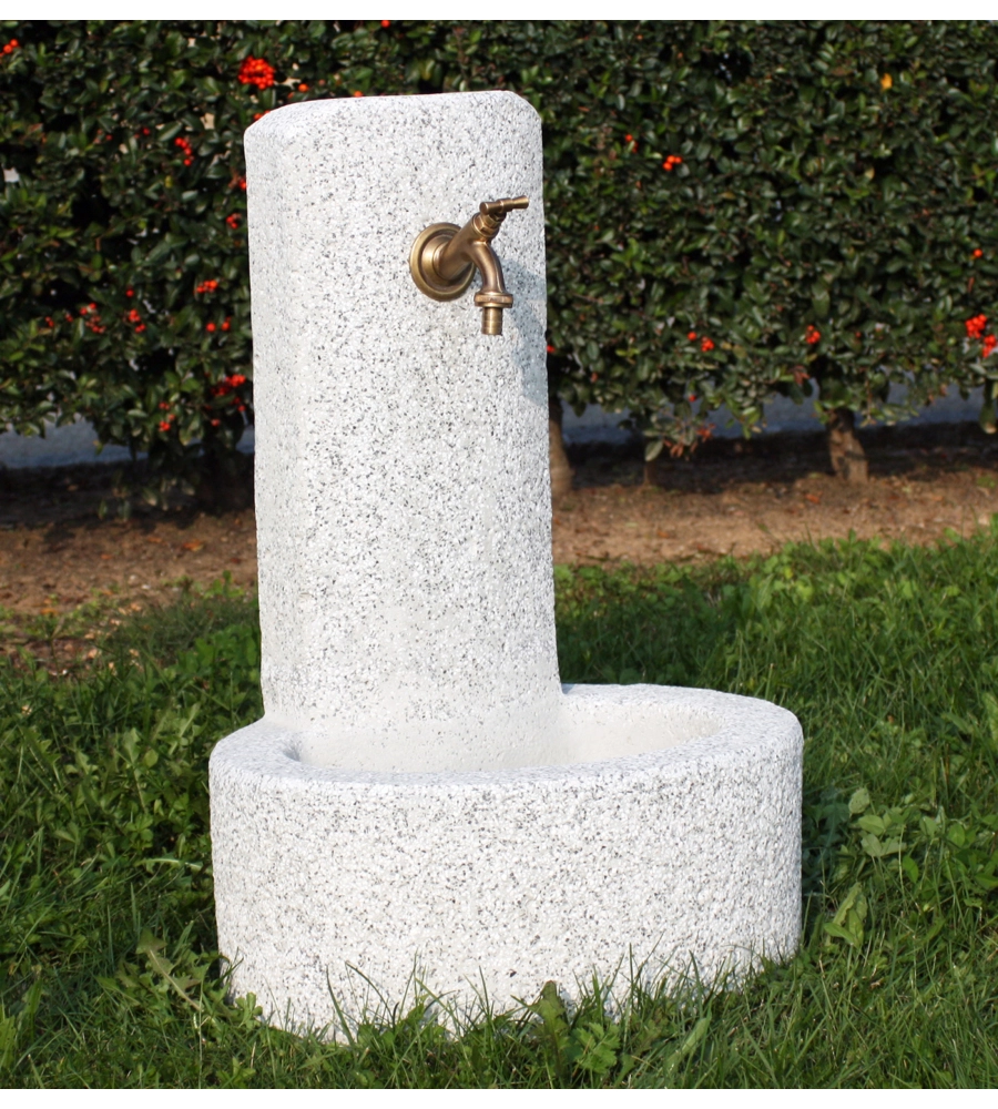 Fontana da giardino vedovella "biella"  sabbiato bianco/nero, 47x37x69 cm - kam