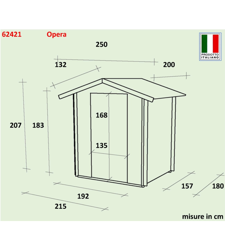 Casetta in legno da giardino alce  "opera", 215x180x207 cm