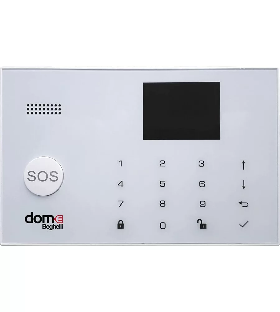 Kit antintrusione "dom-e" beghelli con sistema di allarme wireless wifi/gsm