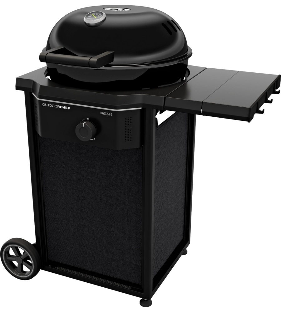 Barbecue a gas "davos 570 g" in acciaio con un bruciatore, 105x83x114 cm - outdoorchef