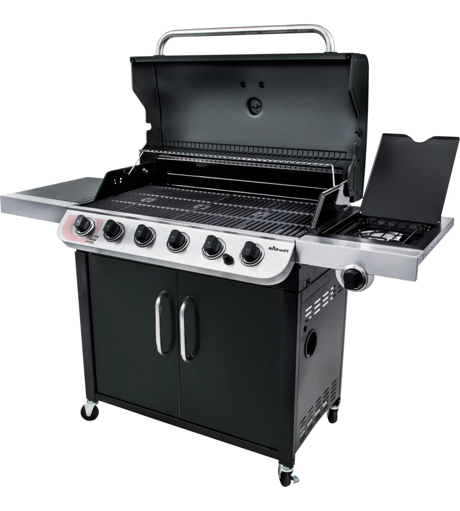 Barbecue a gas /carbone "convective 640 b xl" in acciaio con 6 bruciatori, 158,6x63x115 cm - char-broil