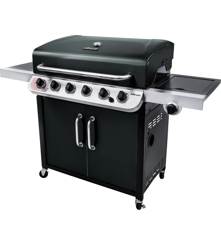 Barbecue a gas /carbone "convective 640 b xl" in acciaio con 6 bruciatori, 158,6x63x115 cm - char-broil