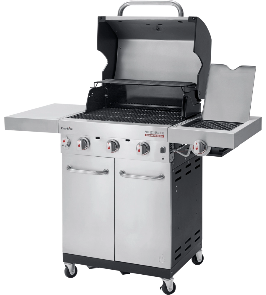 Barbecue a gas "professional pro s 3" in acciaio con tre bruciatori, 134x54x121 cm - char-broil