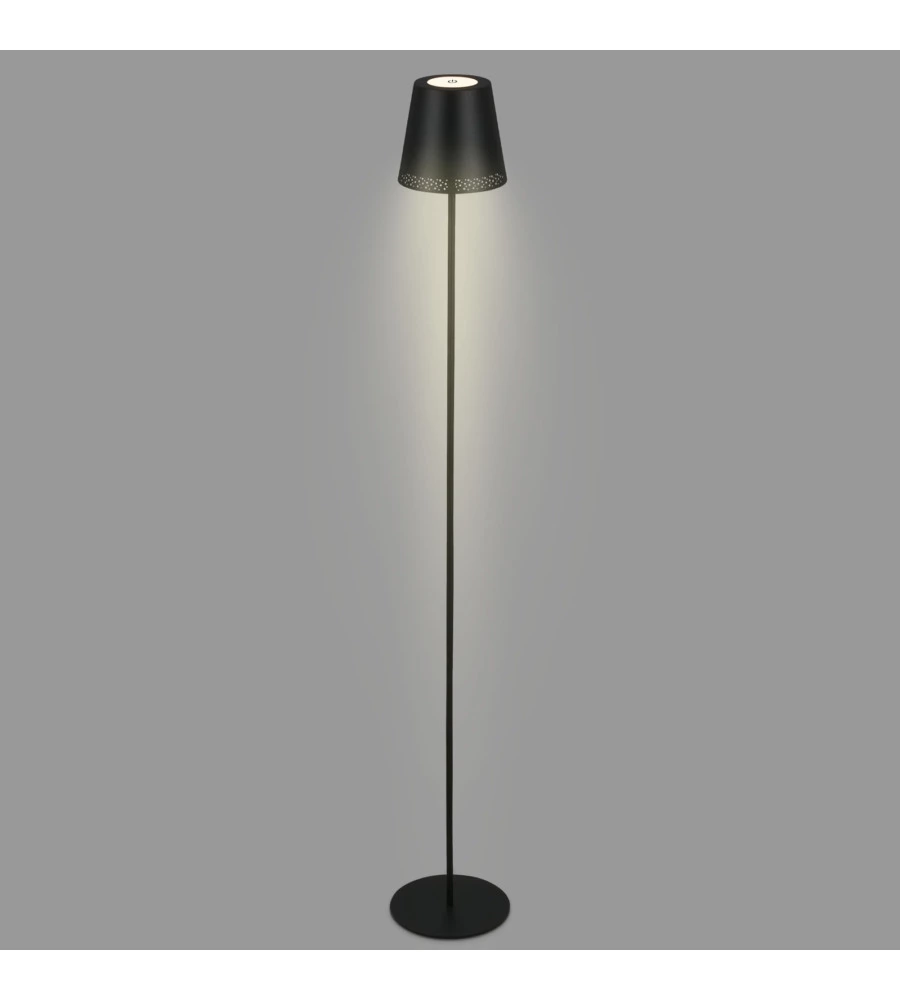 Lampada da terra led ricaricabile e regolabile in altezza nero, 400lm