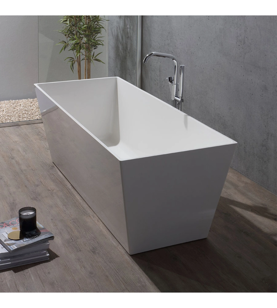 Vasca da bagno "como" bianco lucido, 157x71x56 cm