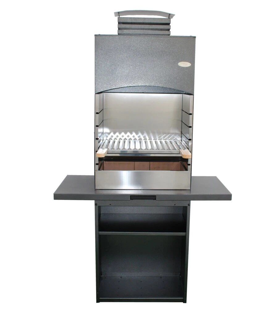 Barbecue a legna e carbone "tolosa" con cappa, 110x47,5x190,1 cm